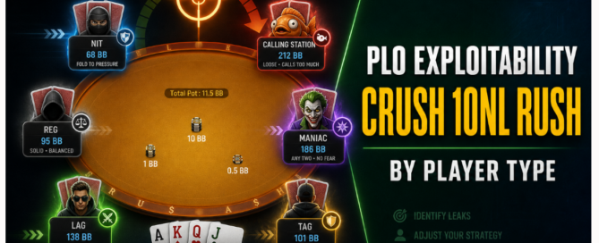 10NL PLO Rush exploit guide - GGPoker 6-Max player type strategy